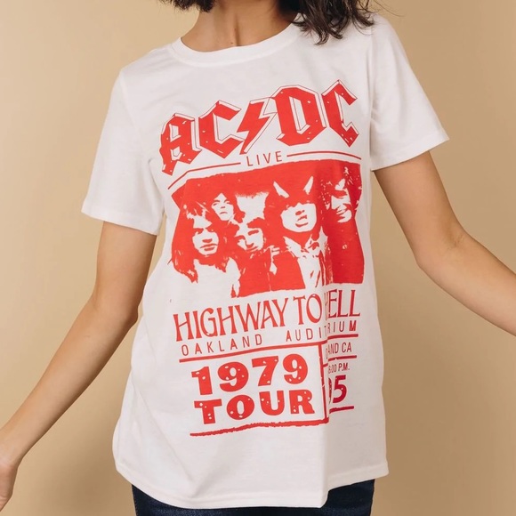 Tops | Acdc 1979 Highway To Hell Tour Tee New | Poshmark